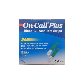 نوار تست قند خون آنکال پلاس ON CALL PLUS بسته ۵۰ عددی